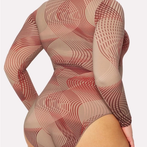 NWT! Yitty By Fabletics Nearly Naked Shapewear Longsleeve Body Brown Size 1X/2X - Picture 2 of 15